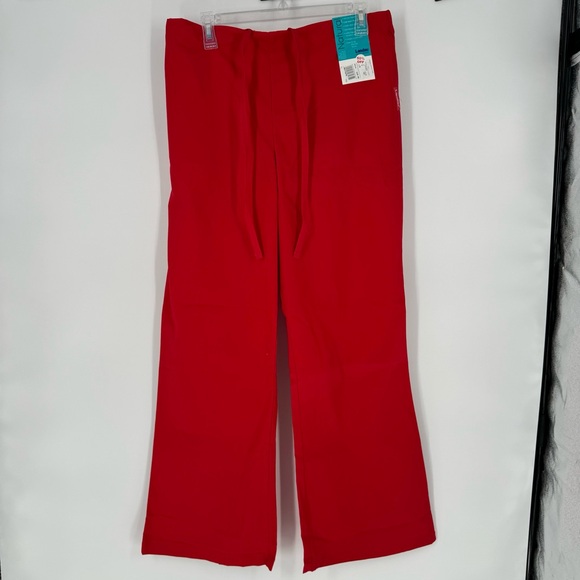 NWT Landau Natural red straight leg drawstring scrub pants - Picture 1 of 10